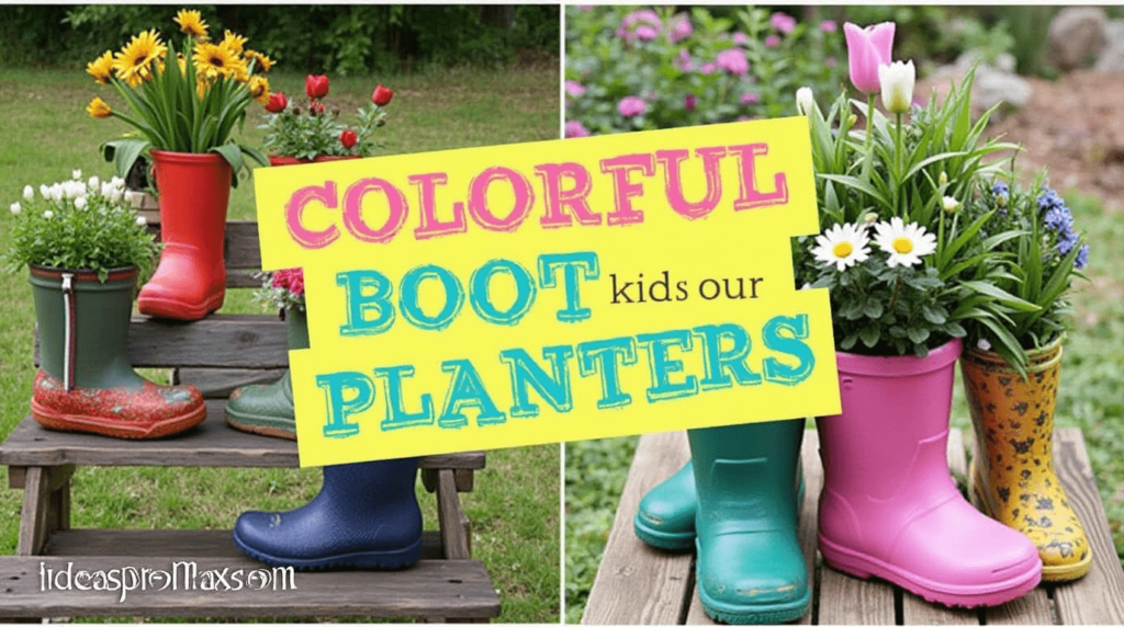 Colorful Boot Planters: Transform old boots into quirky flower pots