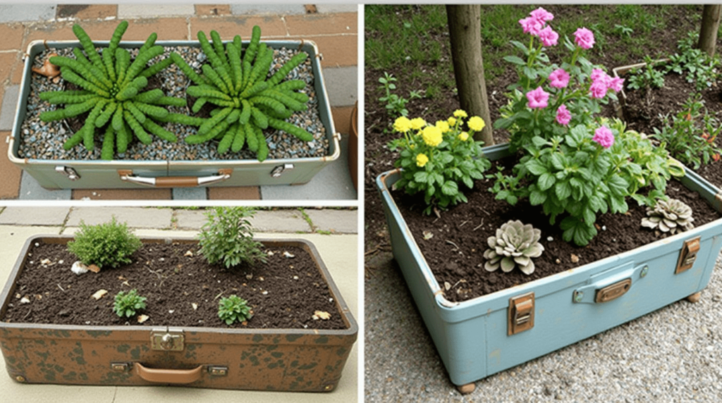 Vintage Suitcase Garden: Creative Upcycling for Your Garden Space